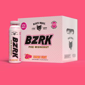 Black Magic Supply BZRK RTD Pre-Workout Drink - High Potency Energy & Focus - 12 Bottles