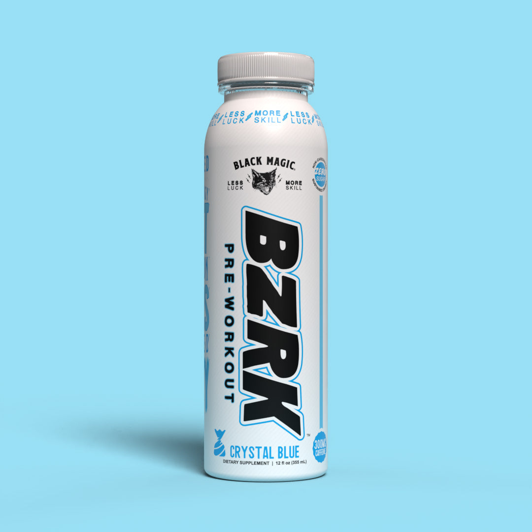 Black Magic Supply BZRK RTD Pre-Workout Drink - High Potency Energy & Focus - Single Serving Bottle